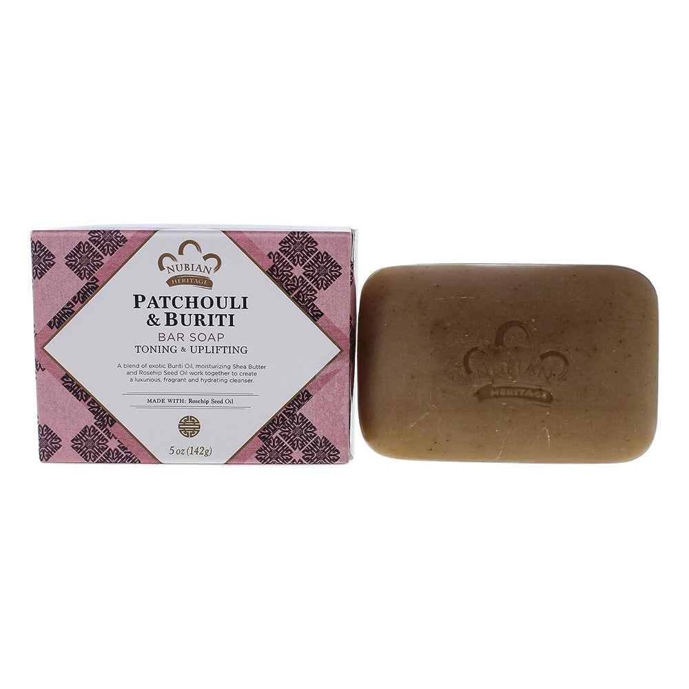 Nubian Heritage Patchouli and Buriti Toning and Uplifting Bar Soap, 5 Oz